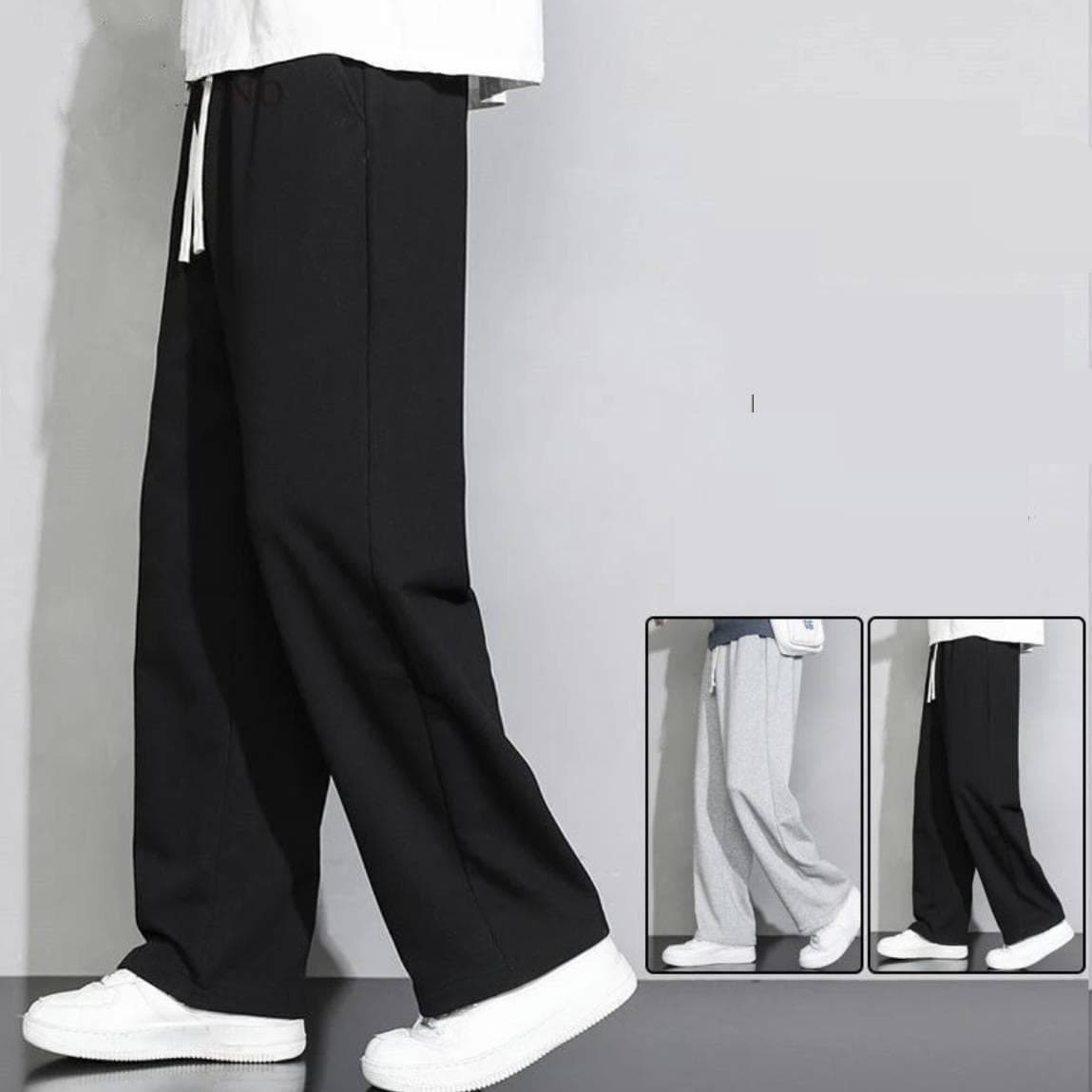 Men's Clothing Straight Leg Sweatpants Casual Straight Leg Jogger Pants - Loose Fit, Stylish & Comfortable For Spring & Summer (Black/Grey, M-5XL)​