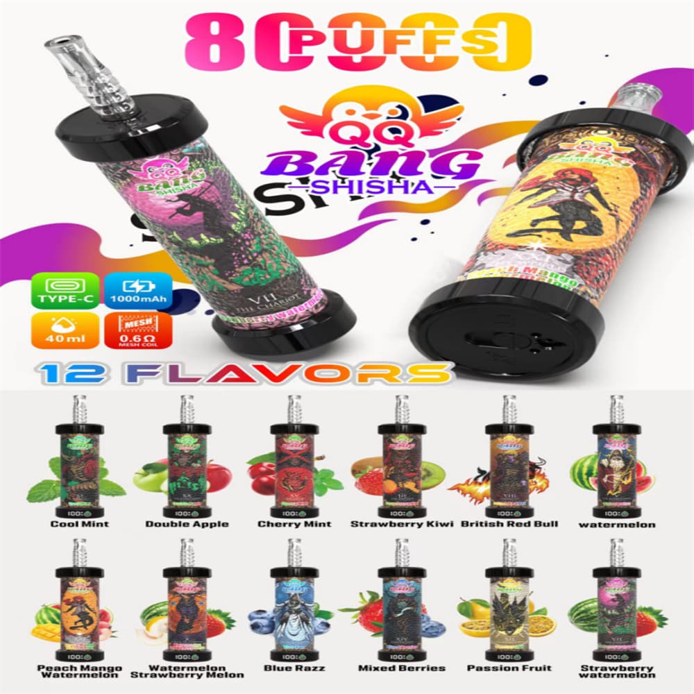 1. Chicha jetable QQ Bang Shisha 80K bouffées | Saveur double pomme (vente en gros)