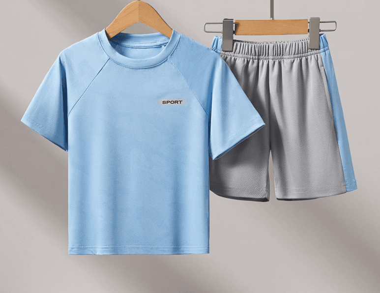 Mother & Kids Summer New Children's Short Sleeved Shorts Suit Boys' Casual Quick Drying Clothes Two Piece Children's Sportswear