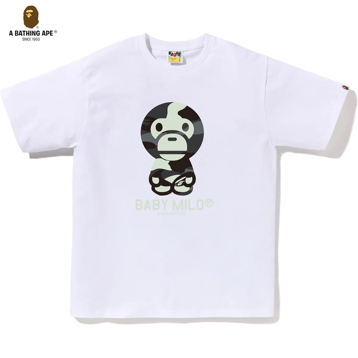 A BATHING APE 2026 New BAPE City Camo Baby Milo Pure Cotton Short Sleeved T-shirt Top For Men