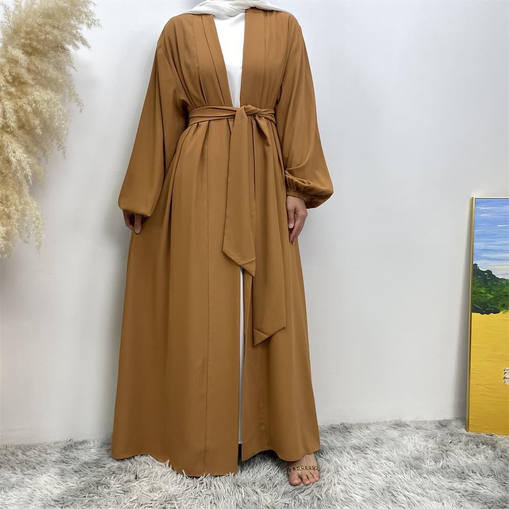 Women's dubai robe popular solid color cardigan 1876
