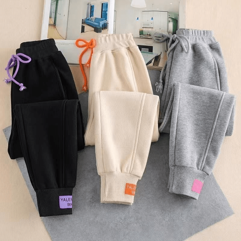 Women's new loose velvet sweatpants thickened Korean style leggings trendy sports pants