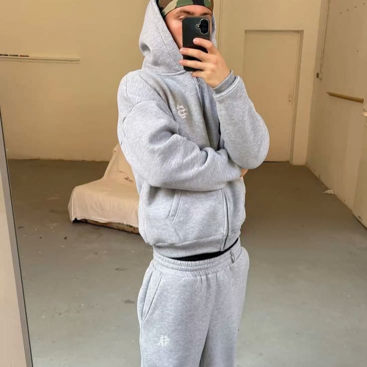 Men's Clothing European And American SUVENE Track Suits Street Trend Hip Hop Zipper Loose Solid Color Sports Suit