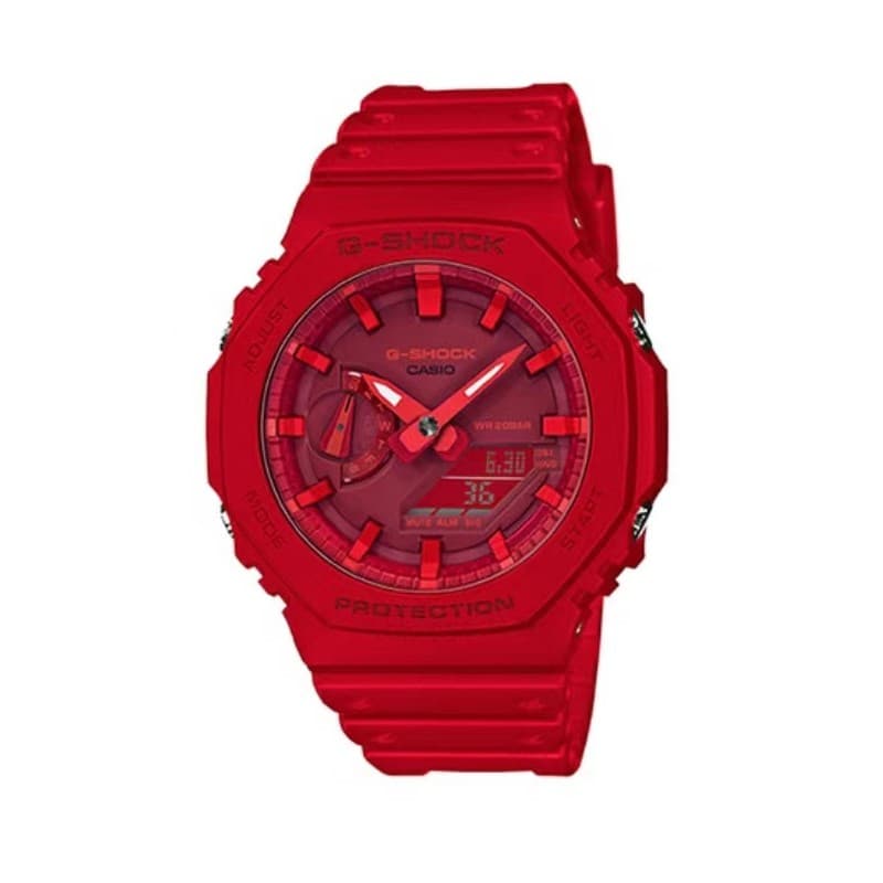 Montres de luxe pour femmes, dégradé de couleurs arc-en-ciel, transparentes, sport, multifonctions, pointeur lumineux, haut de gamme, GA-2100SRS-7A