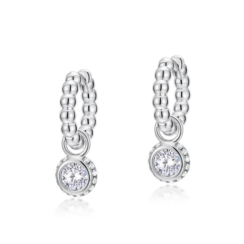 Brilliant Moissanite Earrings S925 Silver Inlaid With Colored Diamonds Detachable Earrings Simple Fashion All Match