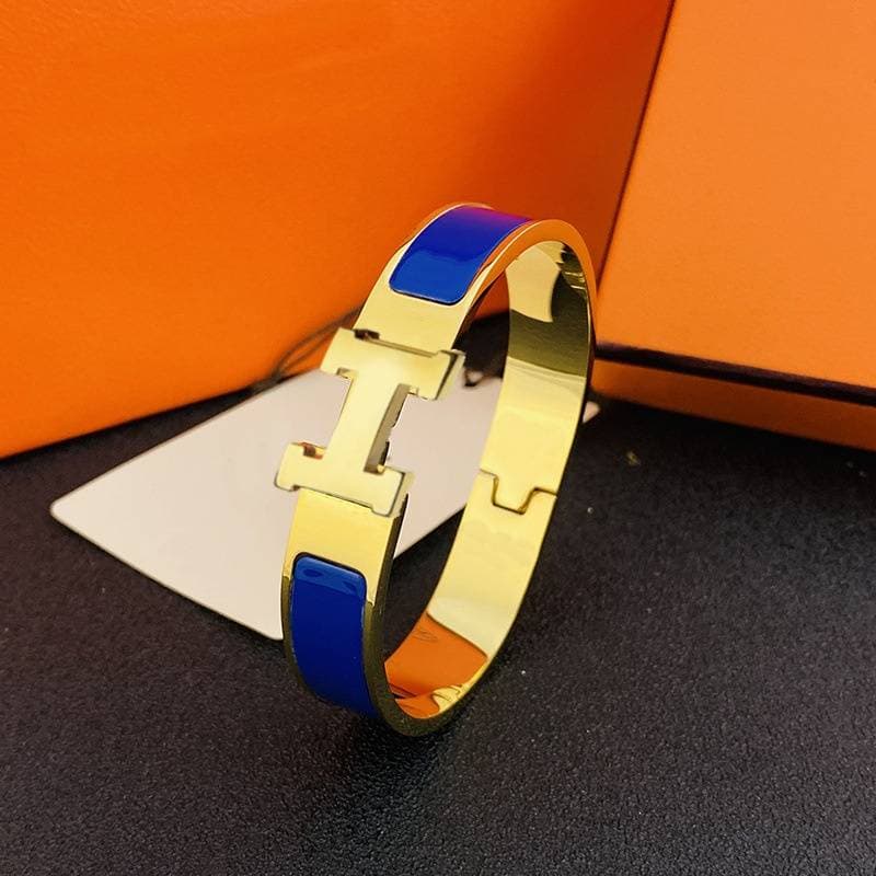 Bracelet classique en émail avec lettre H de créateur, large boucle en or, bracelet H européen et américain, bracelet pour couple