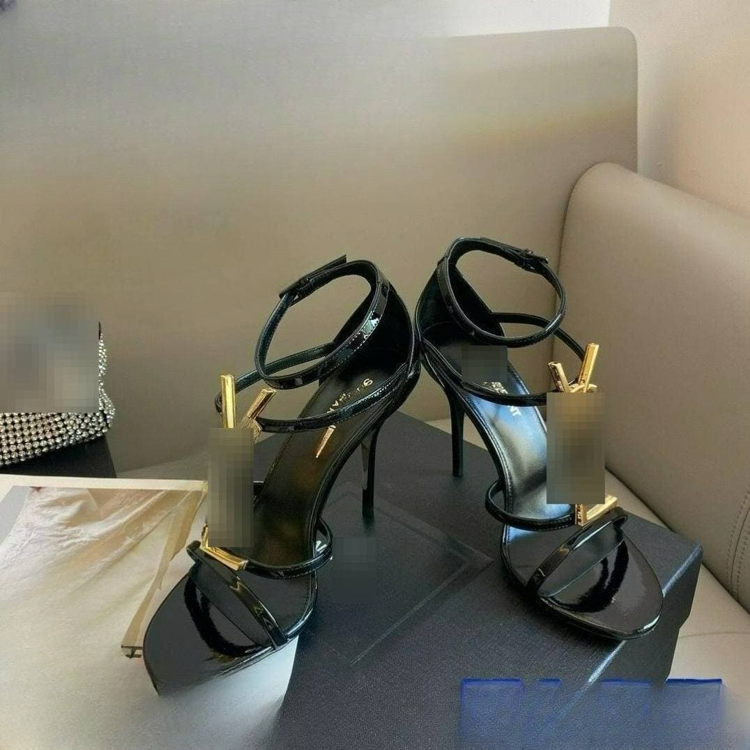 Escarpins sexy à talons hauts, noirs, en cuir, collection 2025