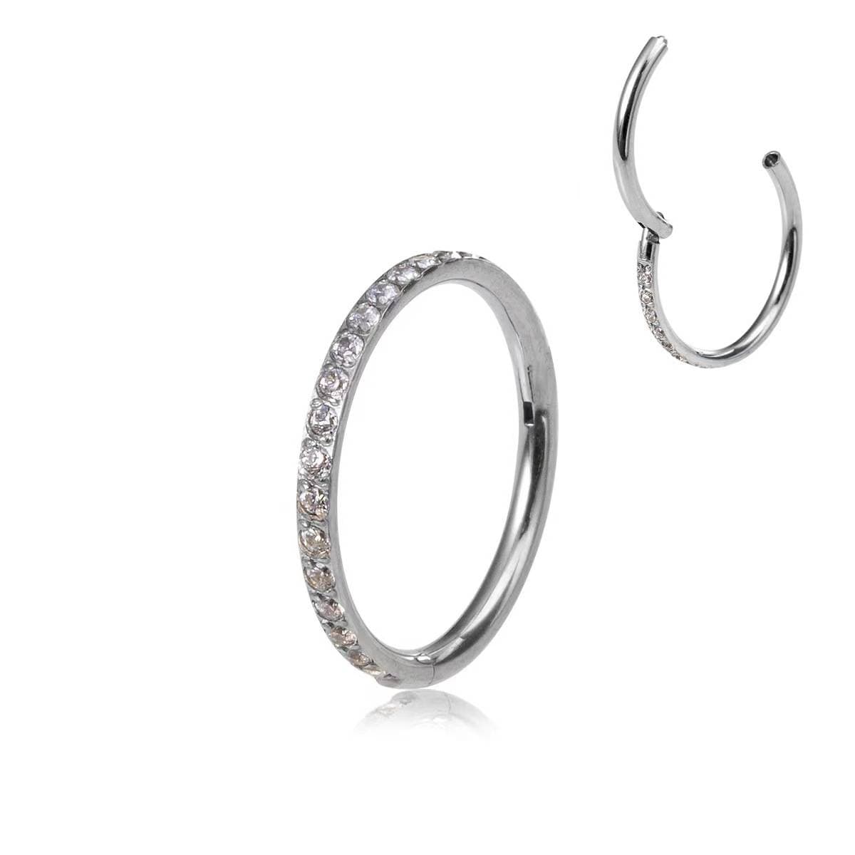 Men And Women's Jewelry Micro Inlaid 316L Nose Ring Ear Bone Stud Multifunctional Earring Hinge