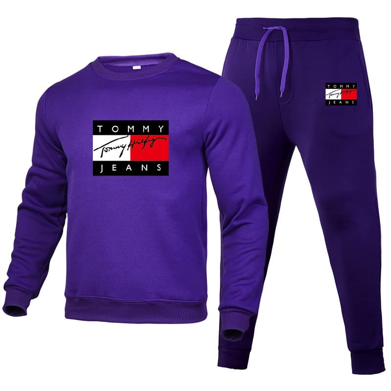 Ensemble pull et pantalon Long pour homme, confortable et chaud, à la mode, pour les affaires, les loisirs, imprimé, sport, nouvelle collection 202