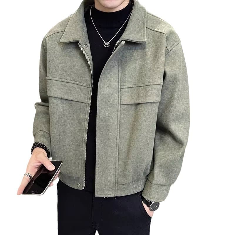 2027 Fashion Likezhen Pishi Woolen Jacket Outerwear Youth/Men High-End Trendy Brand Turn-Down Collar New Style Elegant Coat