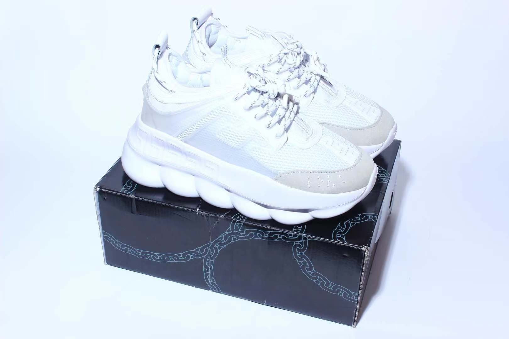 Chaussures de sport décontractées tendance Chain Reaction à tige basse, style rétro, polyvalentes, pour couples, semelle épaisse rehaussante et