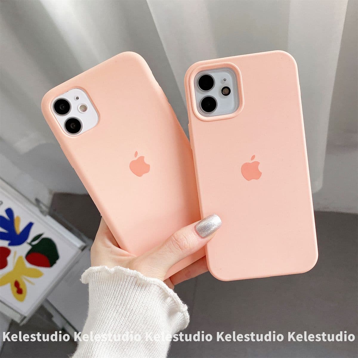 Coque de téléphone en silicone de haute qualité pour iPhone 15/14/12/11/13, coque anti-chute minimaliste tout compris