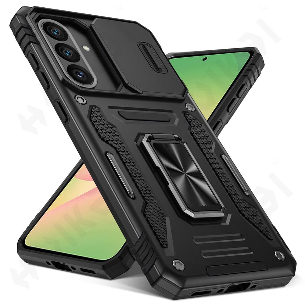 Case For Samsung S25 Ultra Plus Edge A56 A36 5G Ring Stand Armor Slide Camera Kickstand Cover