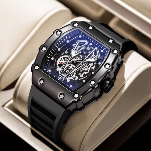 Men's Watches Wine Barrel Men's Watch Automatic Non-mechanical Glow-in-the-dark Waterproof Silicon
