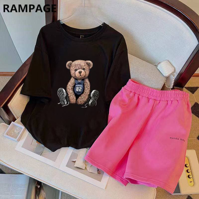 Women's Loose and slim casual fashion sports suit for women trendy short-sleeved T-shirt + shorts two-piece suit