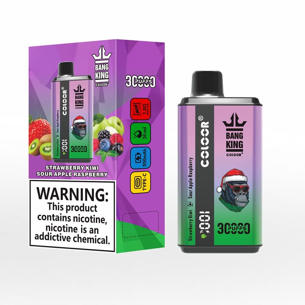 Bang King 30 000 bouffées, une cigarette électronique jetable, deux saveurs, 12 saveurs fruitées, capacité de 36 ml, batterie de 550 mAh