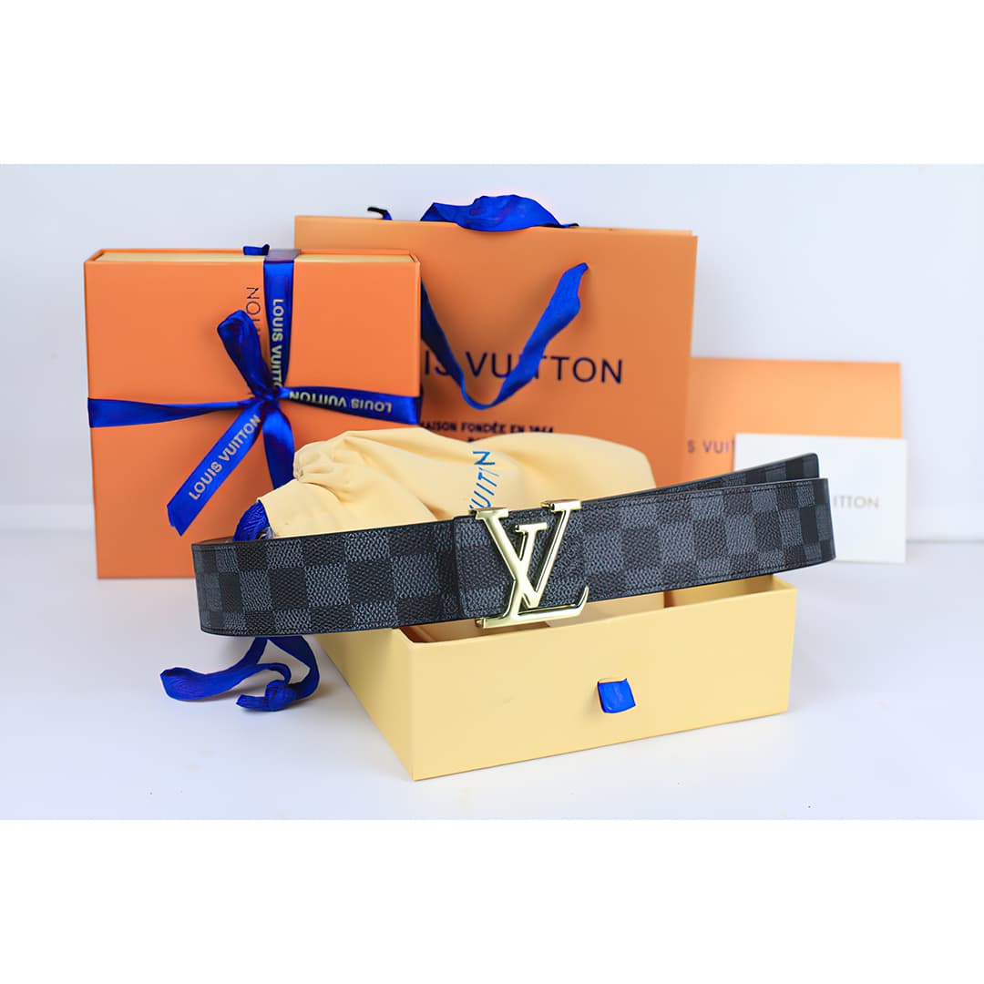 Ceinture classique en cuir véritable pour homme avec patchwork à carreaux et coffret cadeau durable