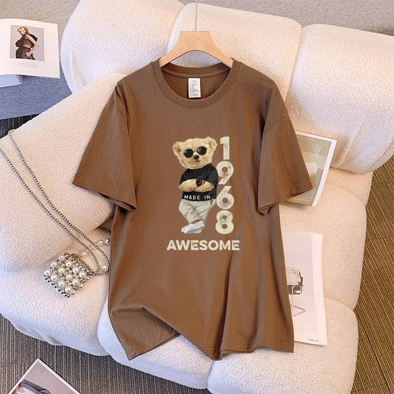 Women's Clothing Cotton Short Sleeved T Shirt Women's Round Neck Summer Casual Loose Large Size Women's Fashion New Tops