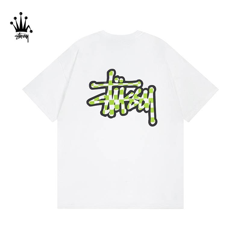Stussy Square Letter Printed Pattern Pure Cotton Short Sleeved T-shirt