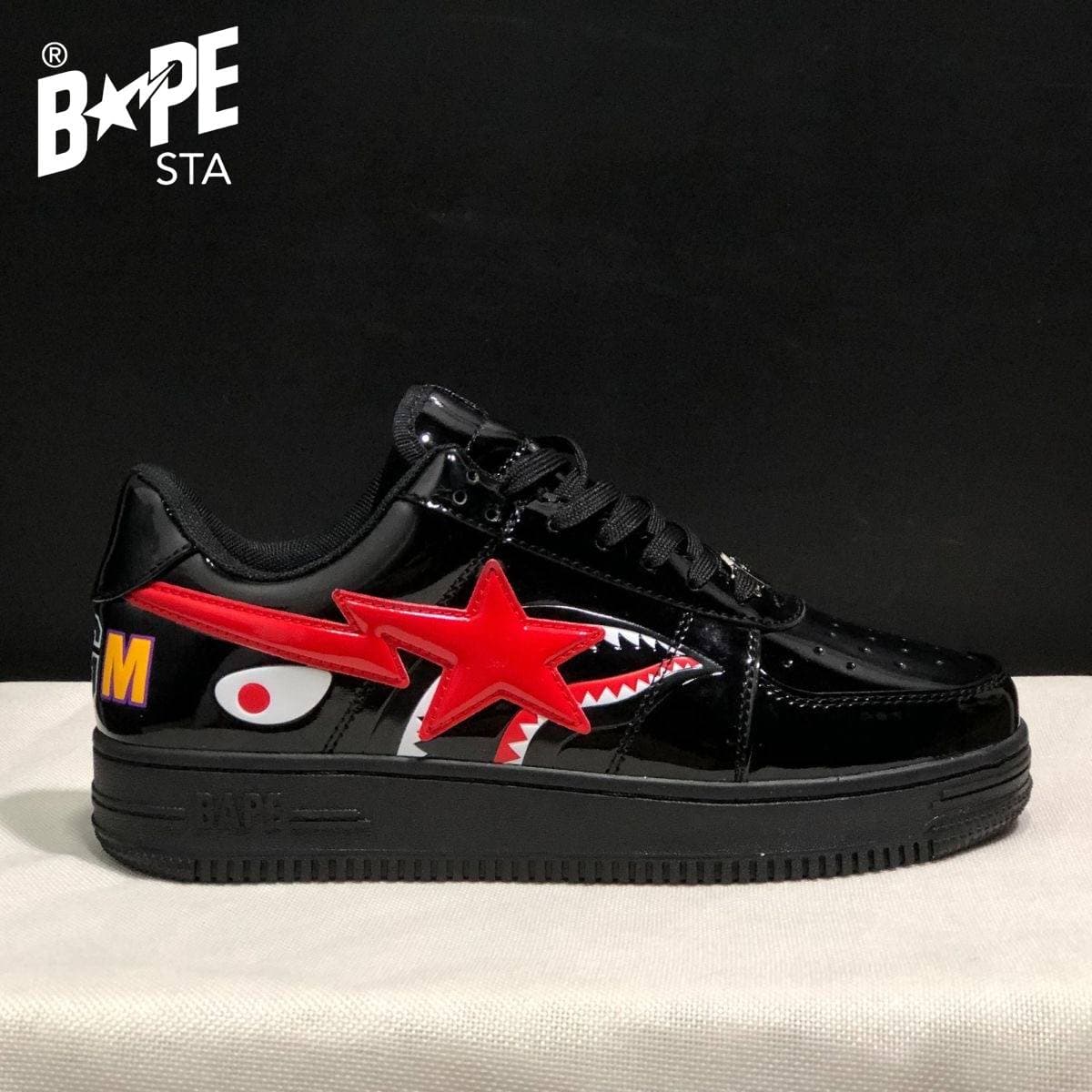 Chaussures de planche classiques Marvel en cuir laqué A BATHING-APE, chaussures de planche Air Force No.1 unisexes