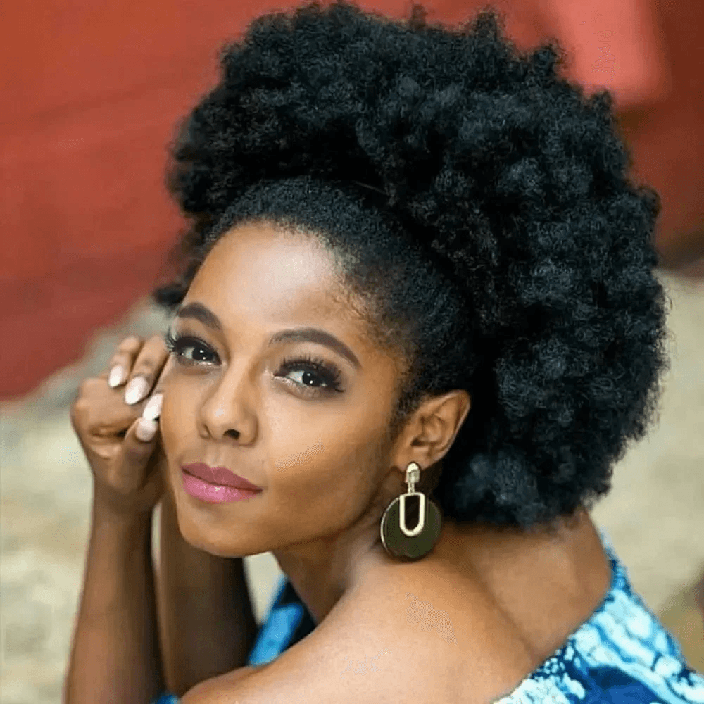 Extensions de queue de cheval afro synthétiques de 20 cm (8 pouces) avec cordon de serrage pour femmes noires, chignon bouclé et crépu, perruques