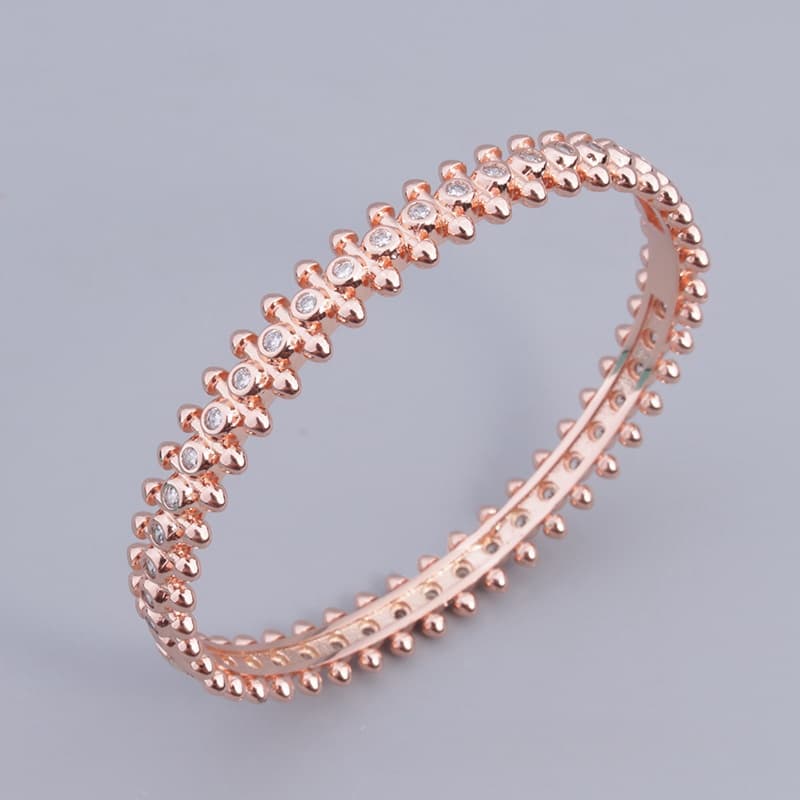 Bracelet classique en Zircon pour femmes, ensemble de balles Liuding, pyramide de diamants, avec or Rose, Bracelet de luxe léger