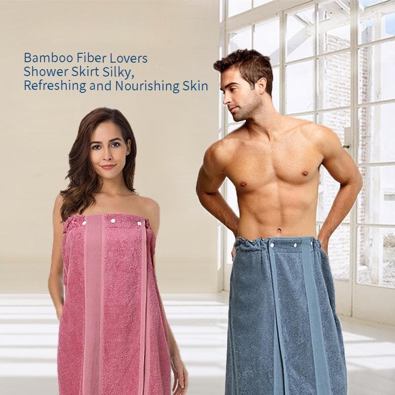 Bamboo Fiber Bathrobe Wrap Dress For Women & Men – Adjustable Snap Closure, Super Absorbent & Quick-Dry, Winter Warmth, Spa & Home Use