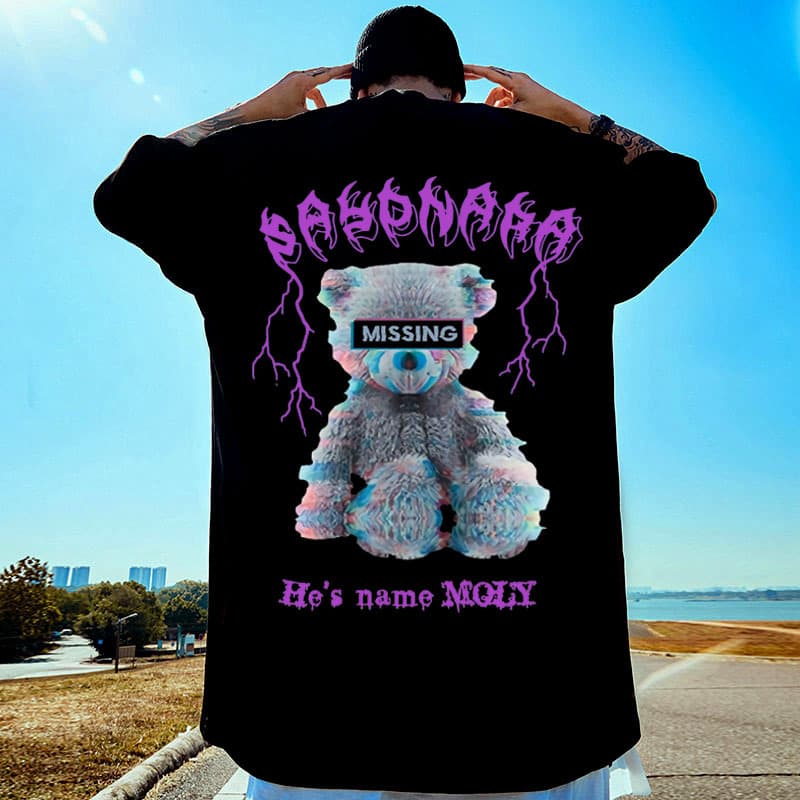 Unisex Oversized Tee - Drop Shoulder Hip Hop Shirt | Five-Quarter Sleeve Cotton Top