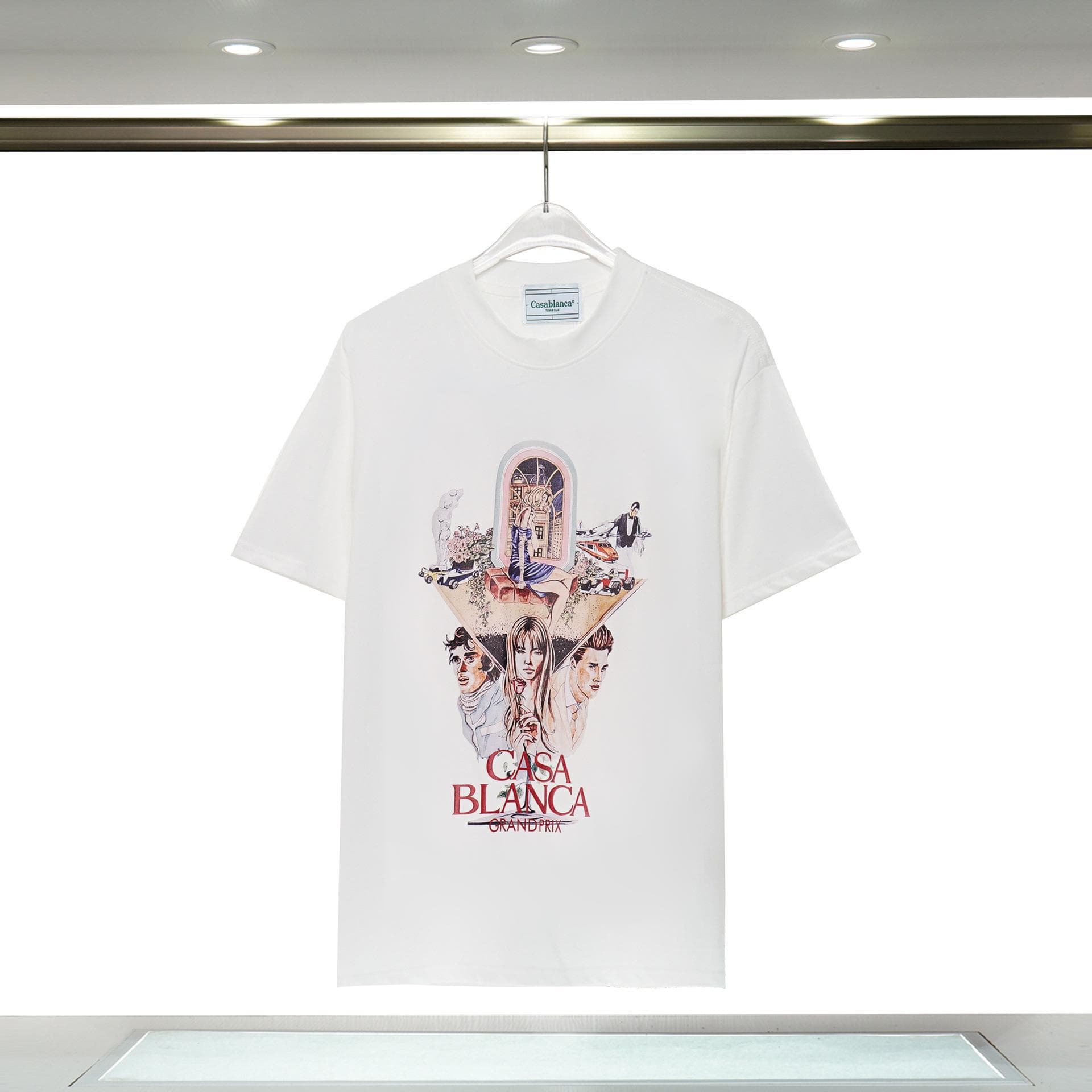 Vêtements pour hommes 24 nouveaux styles Illusion Gate Letter Printing T-shirt à manches courtes à col rond personnalisé