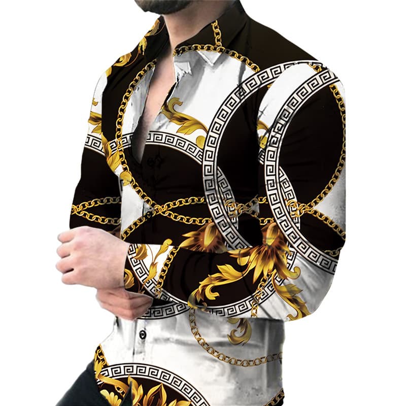 Chemise décontractée à manches longues pour homme, nouvelle collection printemps 2024, impression numérique 3D, taille européenne, tendance
