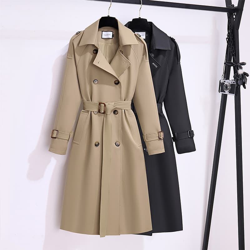 Women's Clothing 2023 elegant and stylish trench coat for women mid length 2023 autumn new style waist classic fashion coat ins trend