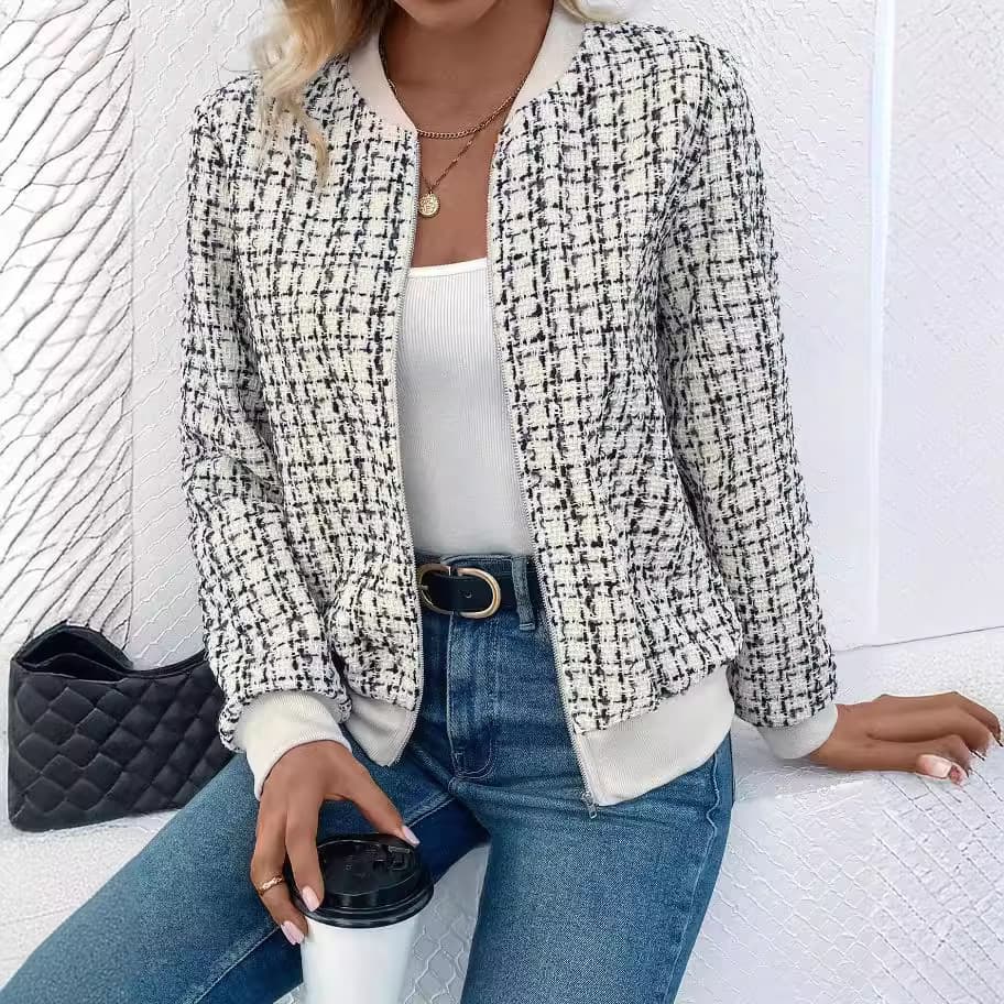 Women's Clothing new zipper long sleeved jacket baseball uniform casual