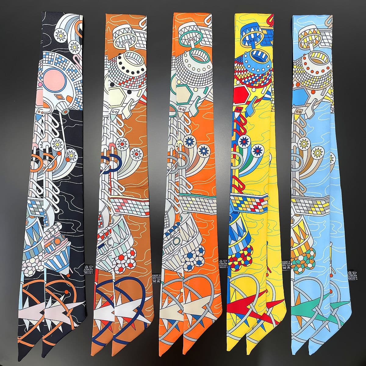 Twilly Printed Versatile Small Scarf, Tie Bag, Headband, Wrap Handle, Wrist Strap For Women