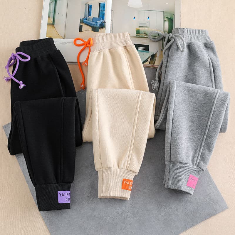 Women's Clothing loose velvet sweatpants thickened