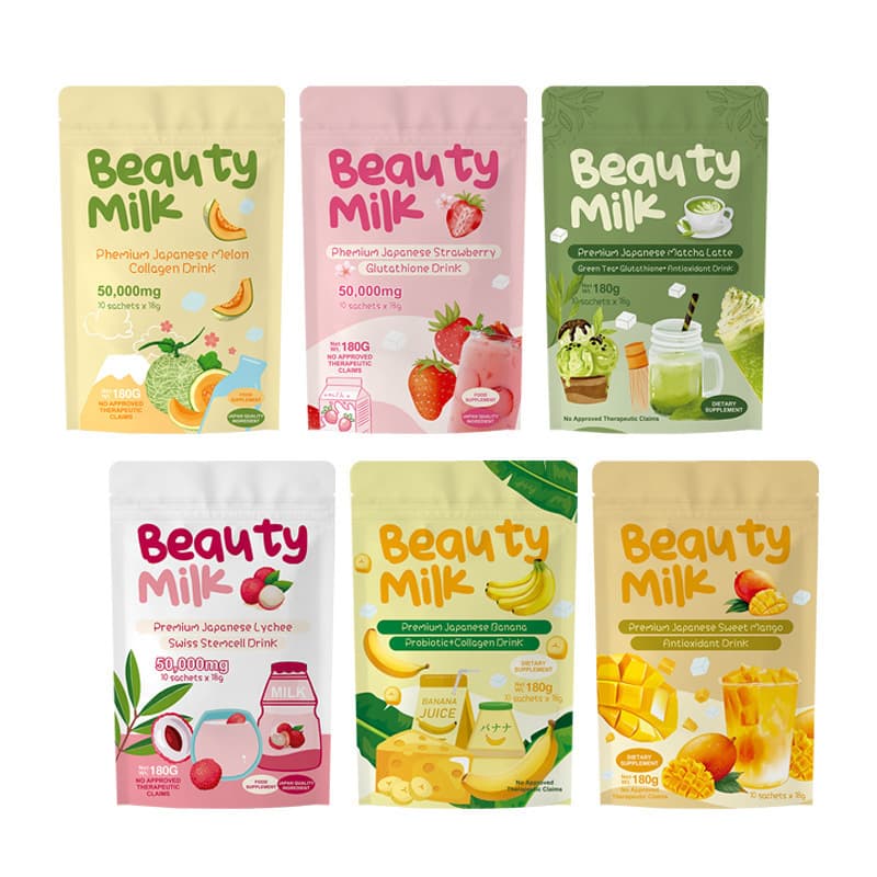 Litchi Flavored Beauty Milk Strawberry Collagen Protein Powder Southeast Asia Cross-Border Hot Selling Foreign Trade