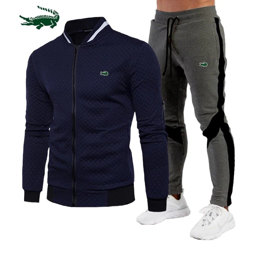 Ensemble de survêtement brodé de haute qualité pour homme.