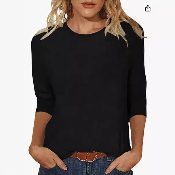 Women’s Casual Printed Blouse – Flowy 3/4 Sleeve Tunic Top (40+ Colors, Polyester Blend, Slim Fit & Breathable For Spring/Summer)