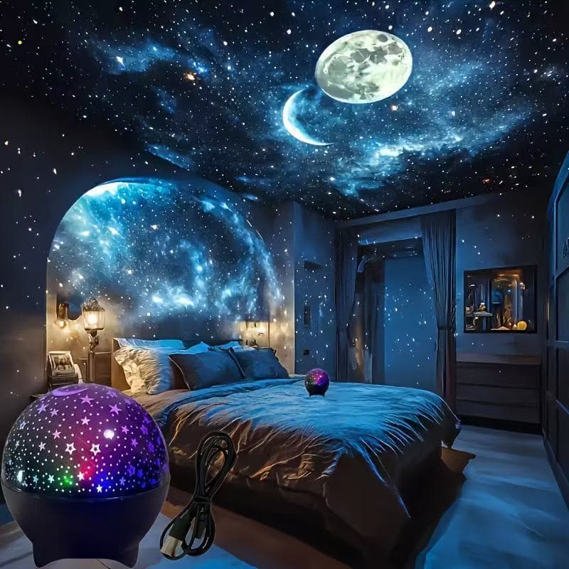 Cross-border Bestseller: Dreamy Star And Moon Projection Lamp, Starry Sky Atmosphere Light, Children's Toy, Birthday