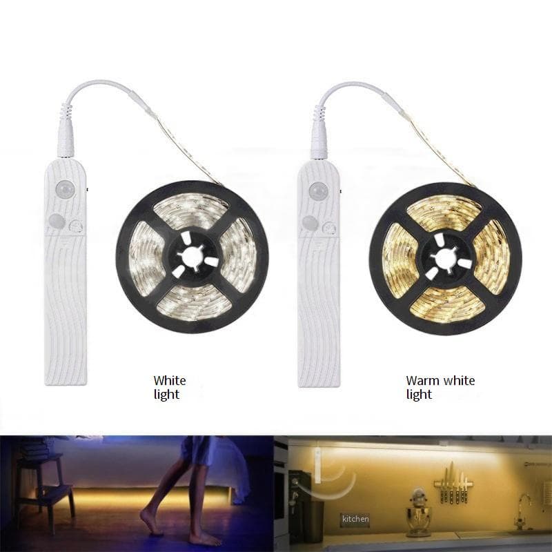 Bande lumineuse LED 2835 avec détecteur de mouvement pour armoire - Basse tension 5 V, options étanches et non étanches, blanc chaud/blanc froid, luminosité réglable