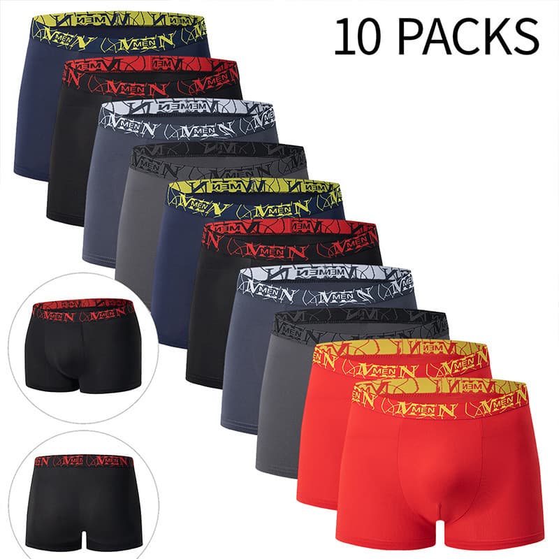 Men's Casual Fashion Boxer Briefs Seamless Breathable Moisture-Wicking Cotton Spandex Underwear For Youth Sports European Sizes
