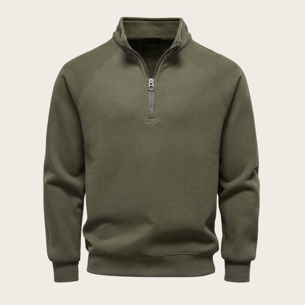 Men's Half-Zip Fleece Pullover Sweatshirt - Stand Collar, Loose Fit, Warm & Comfortable For Fall & Winter