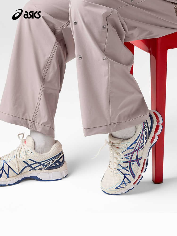 ASICS KAYANO 20 Men's And Women's Retro Shock Absorbent, Anti Slip, And Breathable Running Shoes 111736- White, Blue, And Red