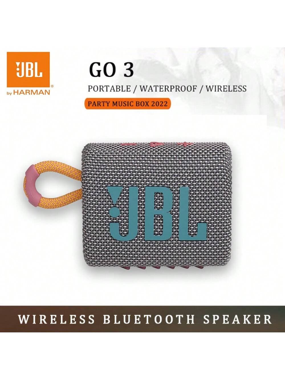 Enceinte Bluetooth JBL Go 3 : basses puissantes, caisson de basses, son stéréo, idéale pour une utilisation en extérieur. Mini enceinte sans fil