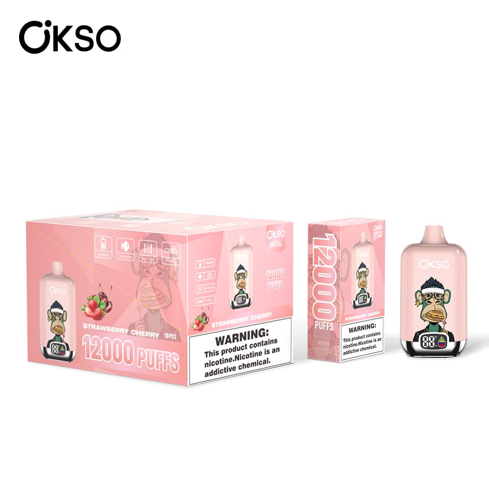 (Mise à niveau du produit ELF BOX 12 000 bouffées - 28 saveurs) Cigarette électronique jetable OKSO Digital 500 mAh, 12 000 bouffées, saveur fr