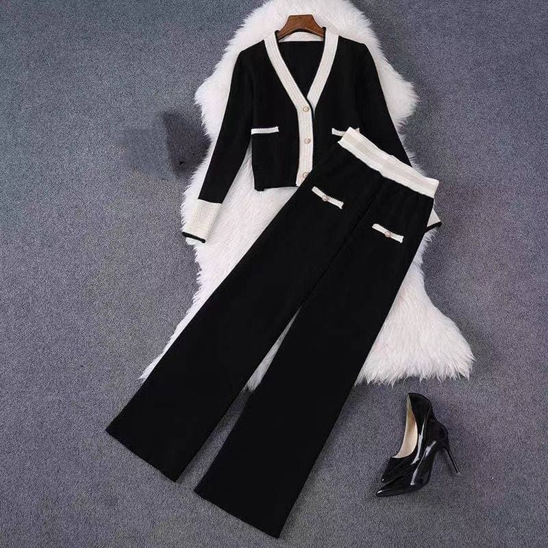 Women's Clothing fashionable lady wide leg pants, two piece suit