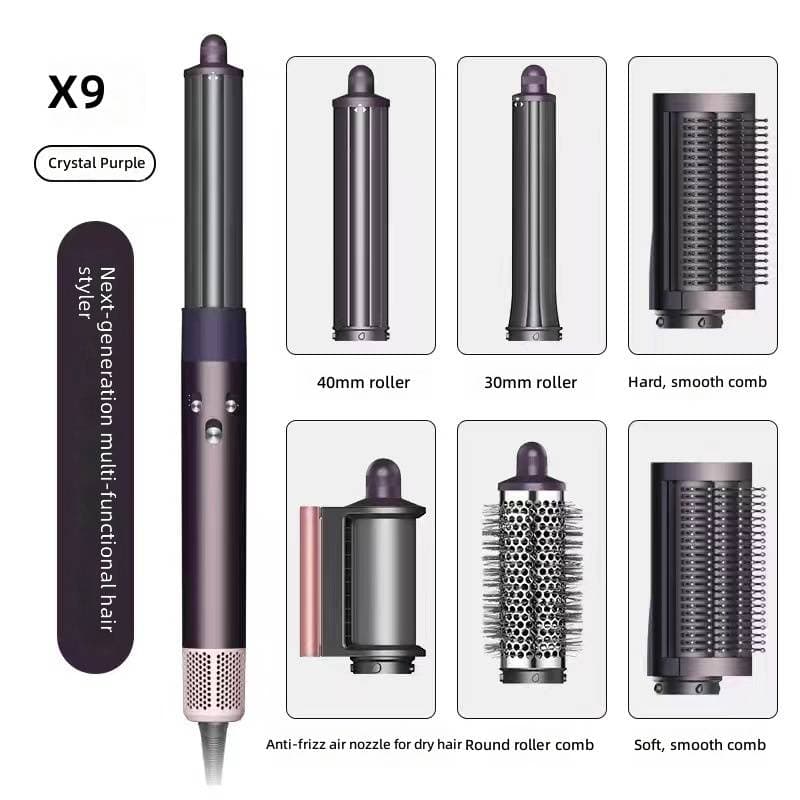 X9 6-in-1 Professional Hair Styler – Ionic Ceramic Curling Wand With Smart Temperature Control (1600W, 5 Colors)​