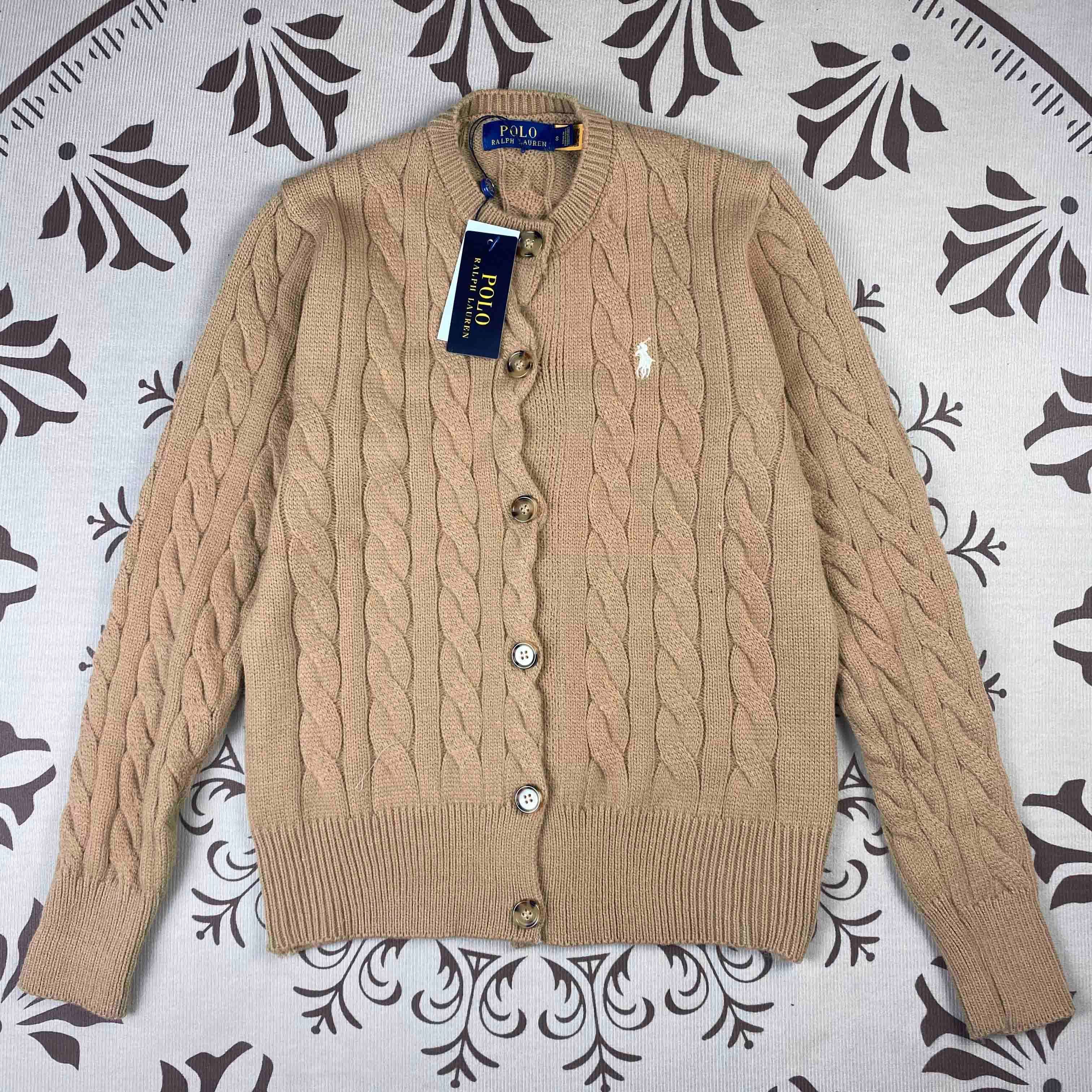 Gilet Paul RL Raff à logo poney, manches longues, col rond, coupe ample, pull brodé, idéal pour l'automne et l'hiver