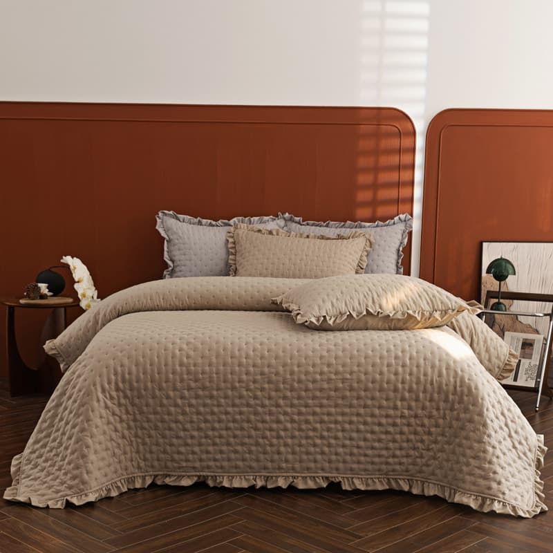 Directly Supplied By The Manufacturer: Washable Cotton Quilted Bedspread Three-piece With Ruffle Edges, Ins-style