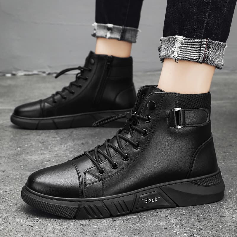 Men's Shoes New British Casual Martin Boots Men's Solid Color Boots Factory Direct Wholesale Live Broadcast