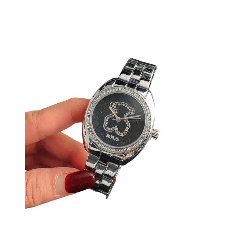 Montre de luxe à Quartz pour femmes, diamants étoilés, disque classique, ours myrte, amoureux des affaires, bracelet en acier, alliage